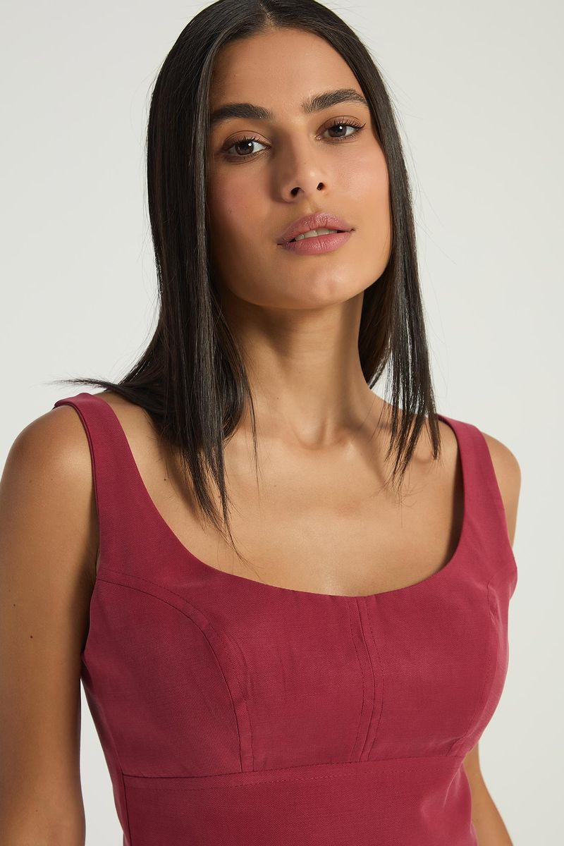 CROPPED DECOTE EM U-VERMELHO FORTE