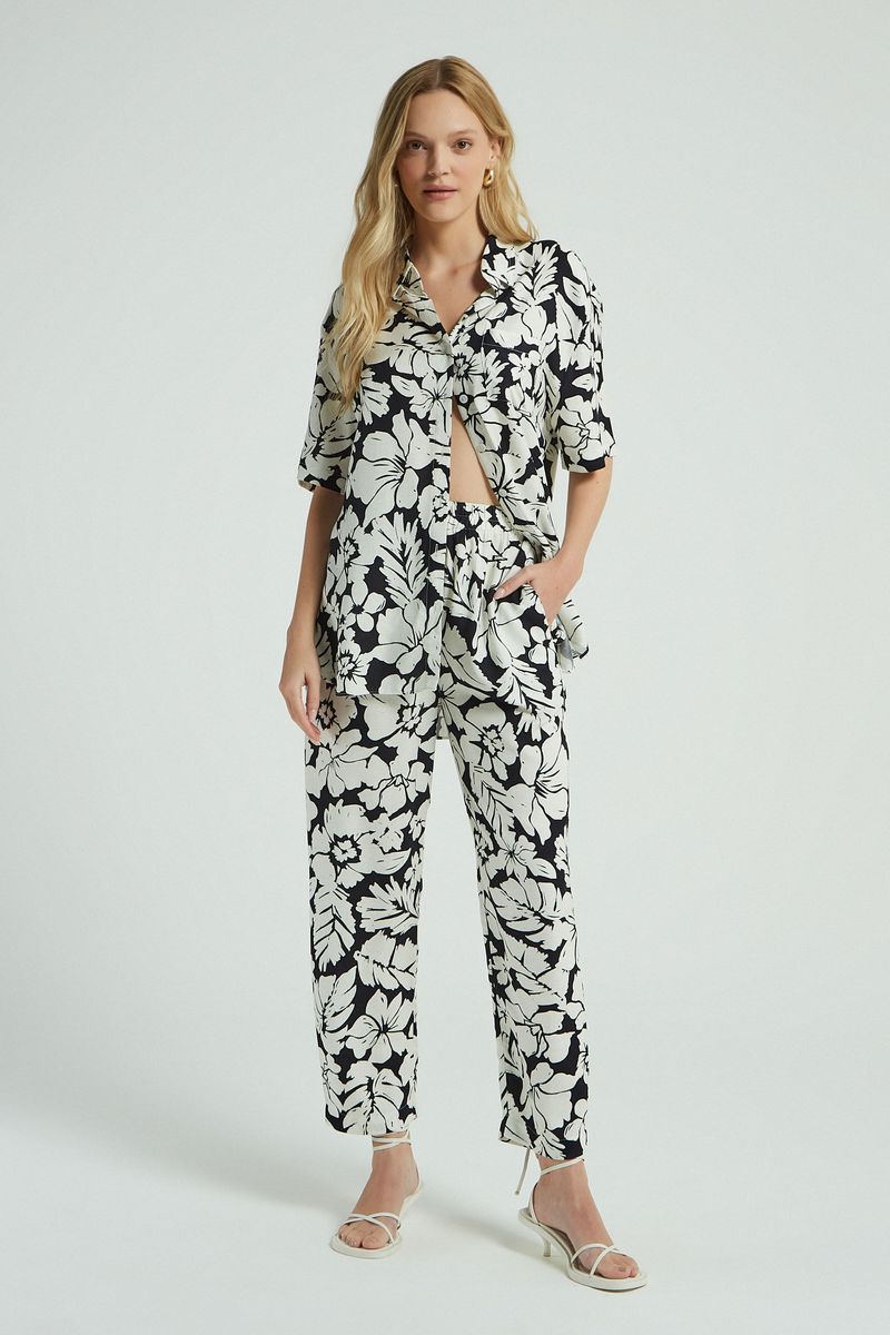 CAMISA ESTAMPA FLORAL BICOLOR