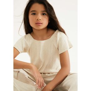 Blusa Infantil Menina Em Ribana Com Linho