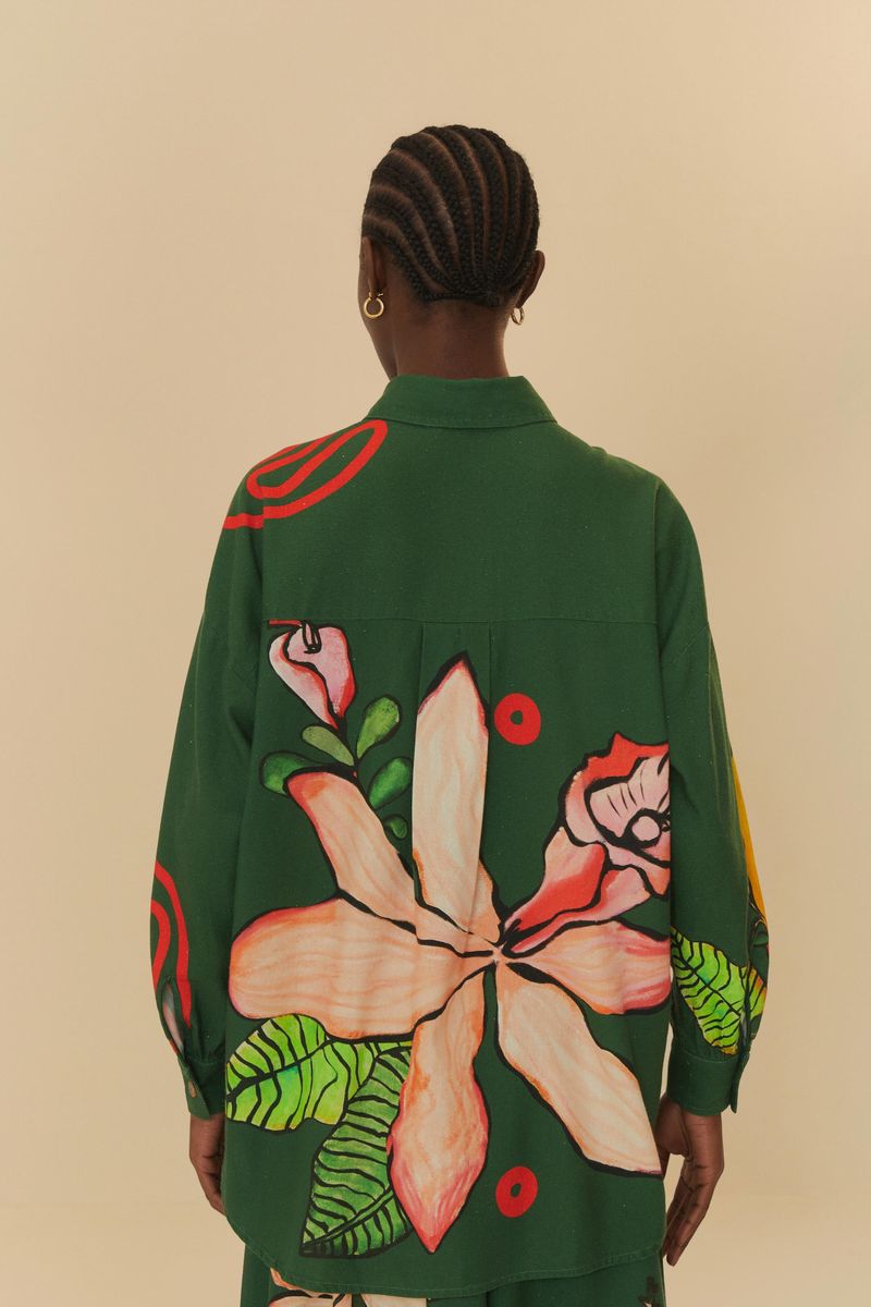 Camisa Linho Estampada Pólen