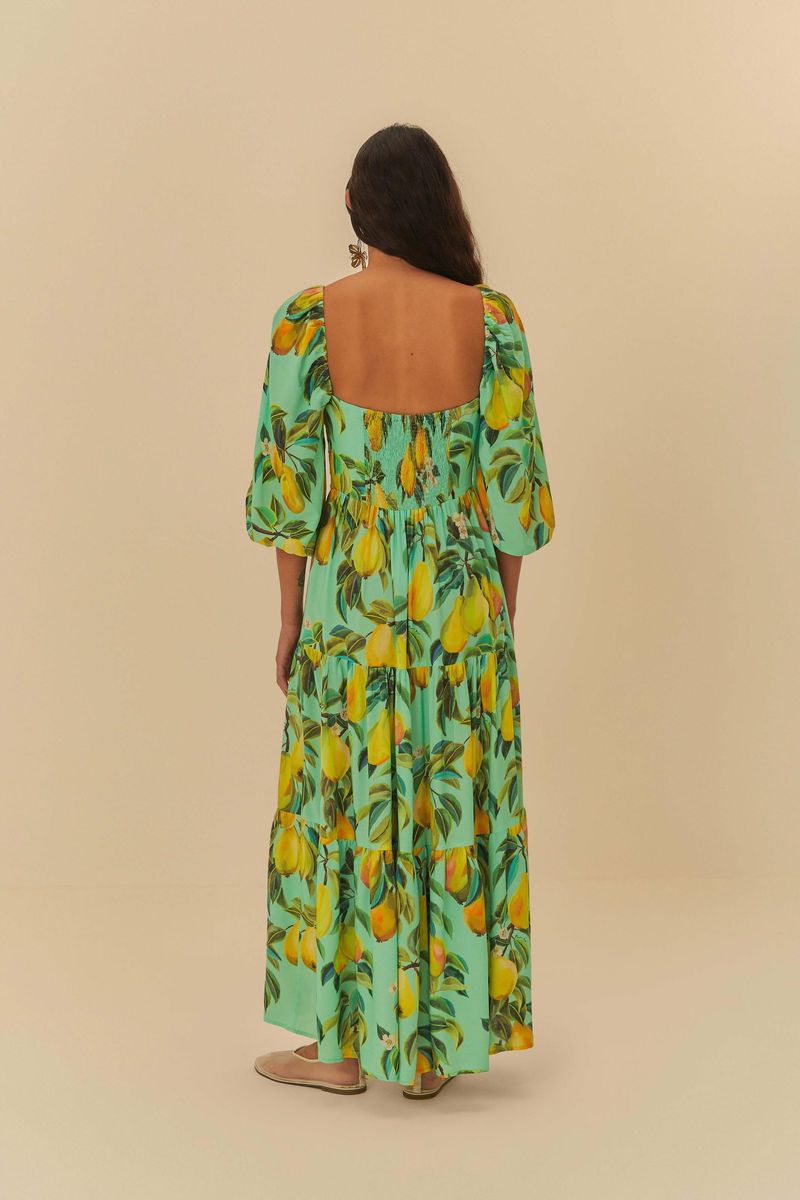Vestido Manga Estampado Pera Chic