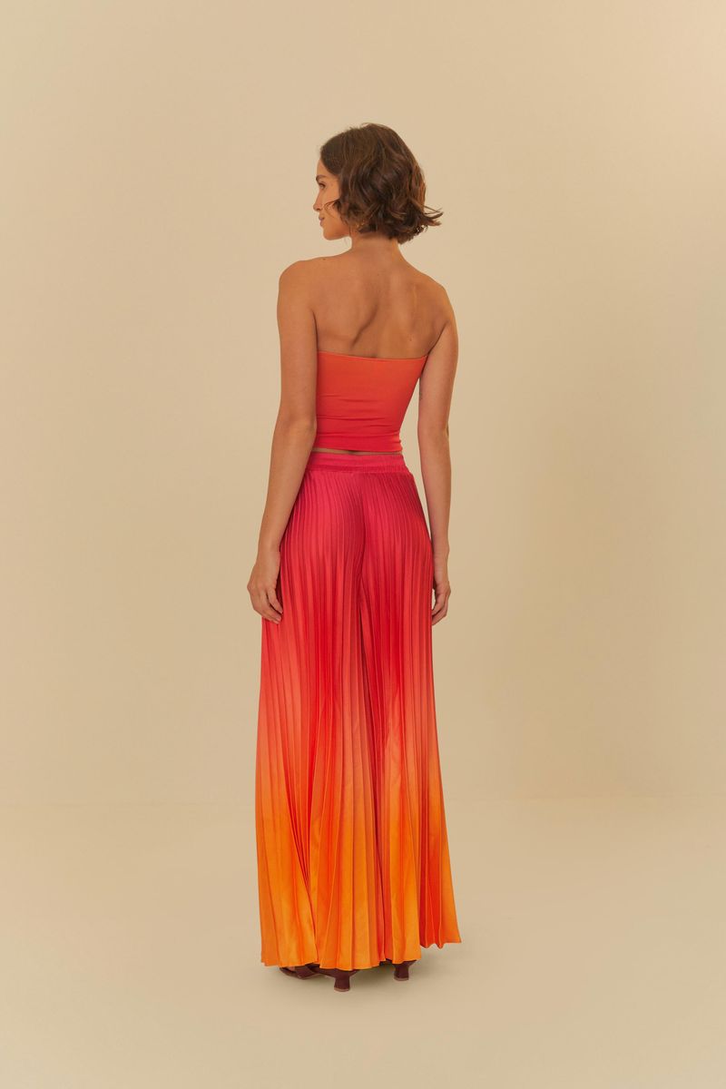 Calça Longa Plissada Degradê
