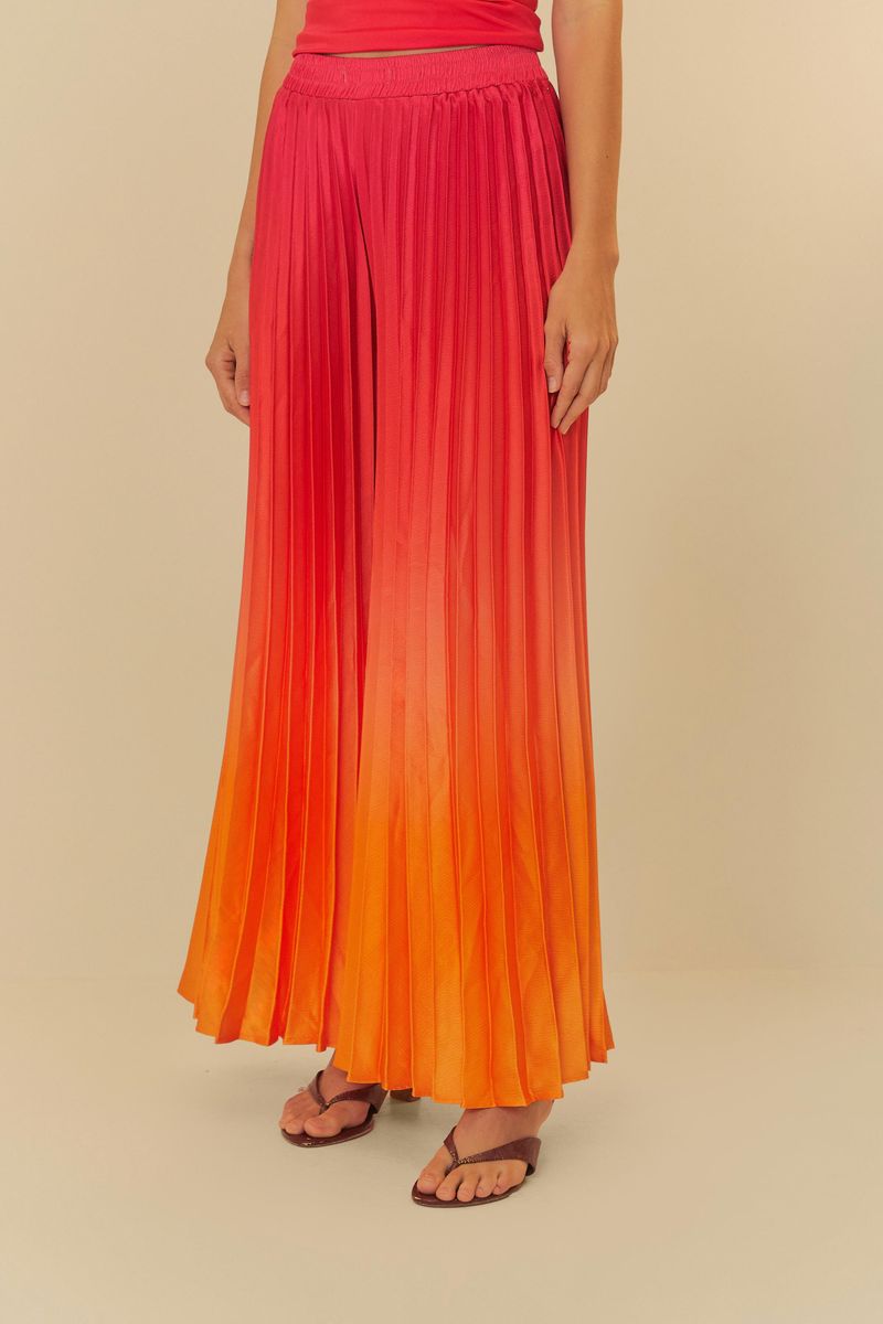 Calça Longa Plissada Degradê