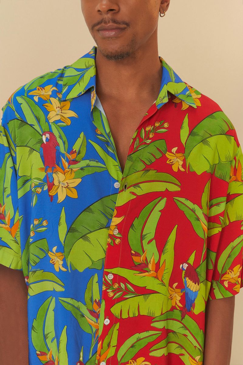 Camisa Uni Meiota Estampada Patch Frescor De Arara