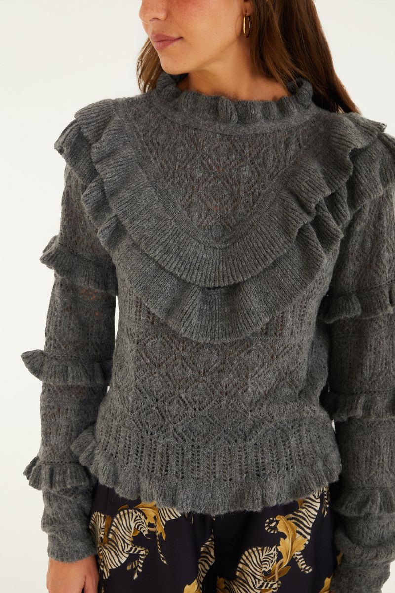Pull Tricot Romântico Mescla
