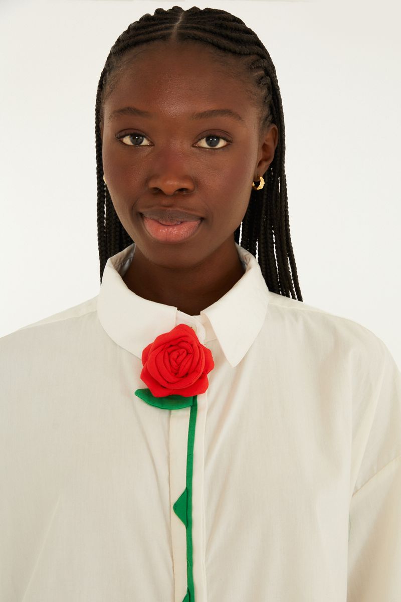 Camisa Artesanal Flor Rosália