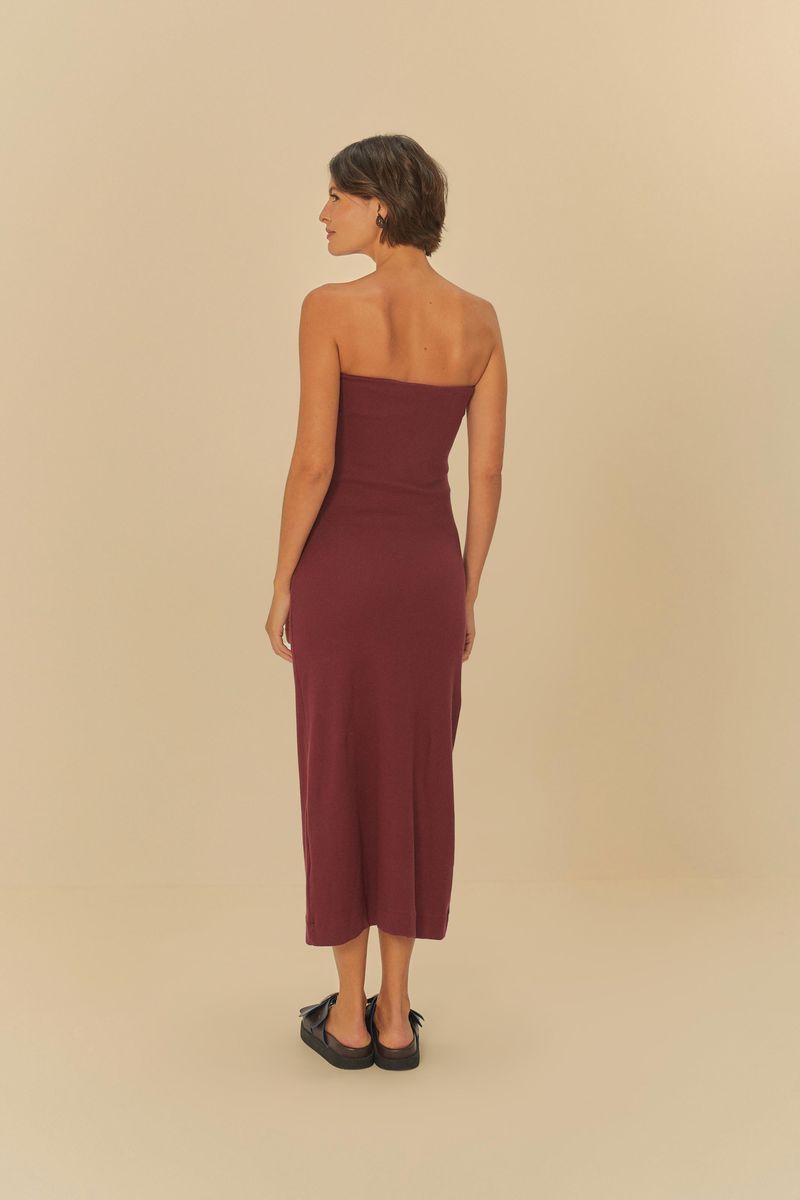 Vestido Sem Alça Pregas