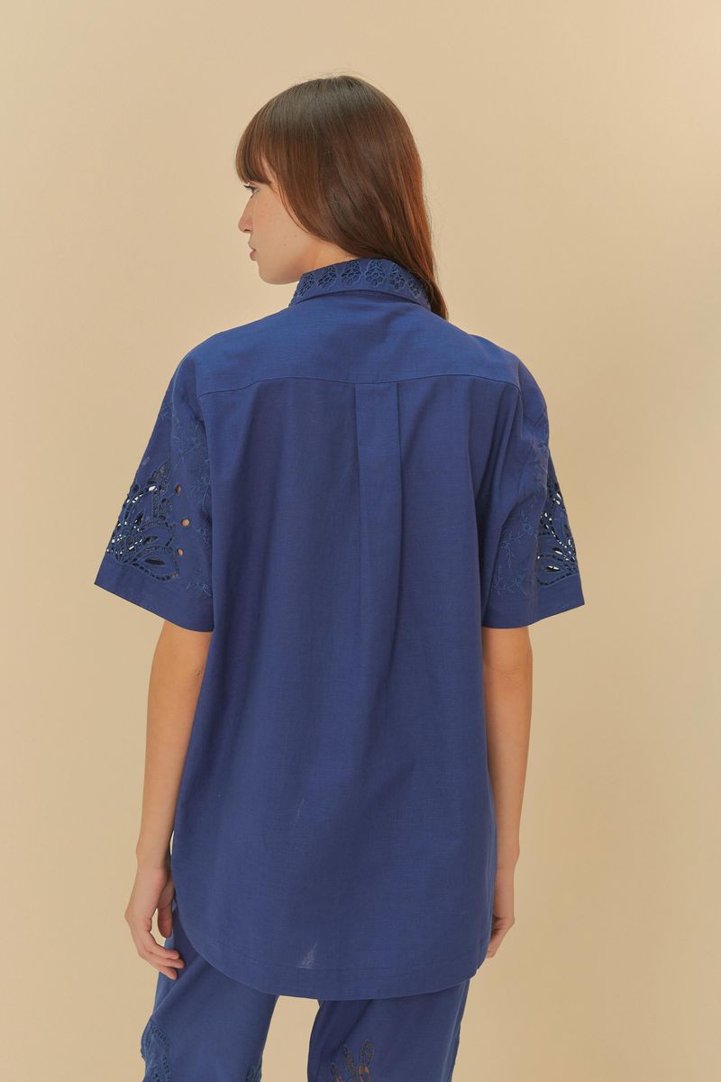 Camisa Uni Richilie Estampada Passáros