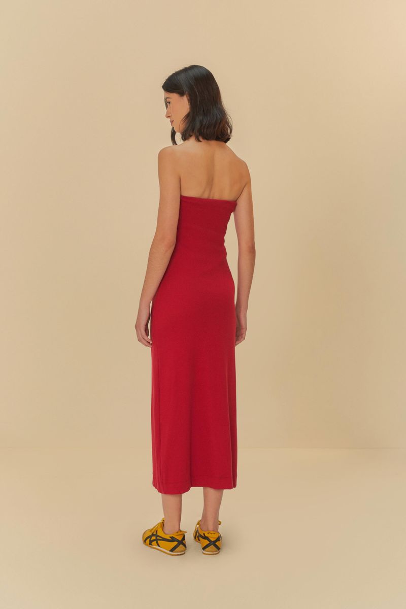 Vestido Sem Alça Pregas
