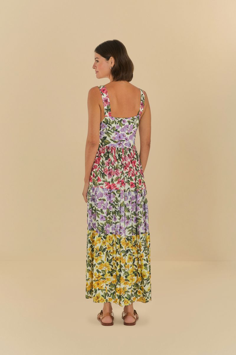 Vestido Jardineira Patch Bouganvillea