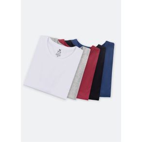 Kit Com 5 Camisetas Masculinas Básicas Slim