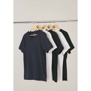 Kit Com 5 Camisetas Masculinas Básicas Slim
