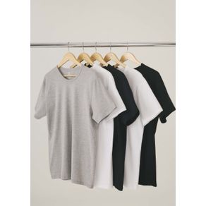 Kit Com 5 Camisetas Masculinas Básicas Slim