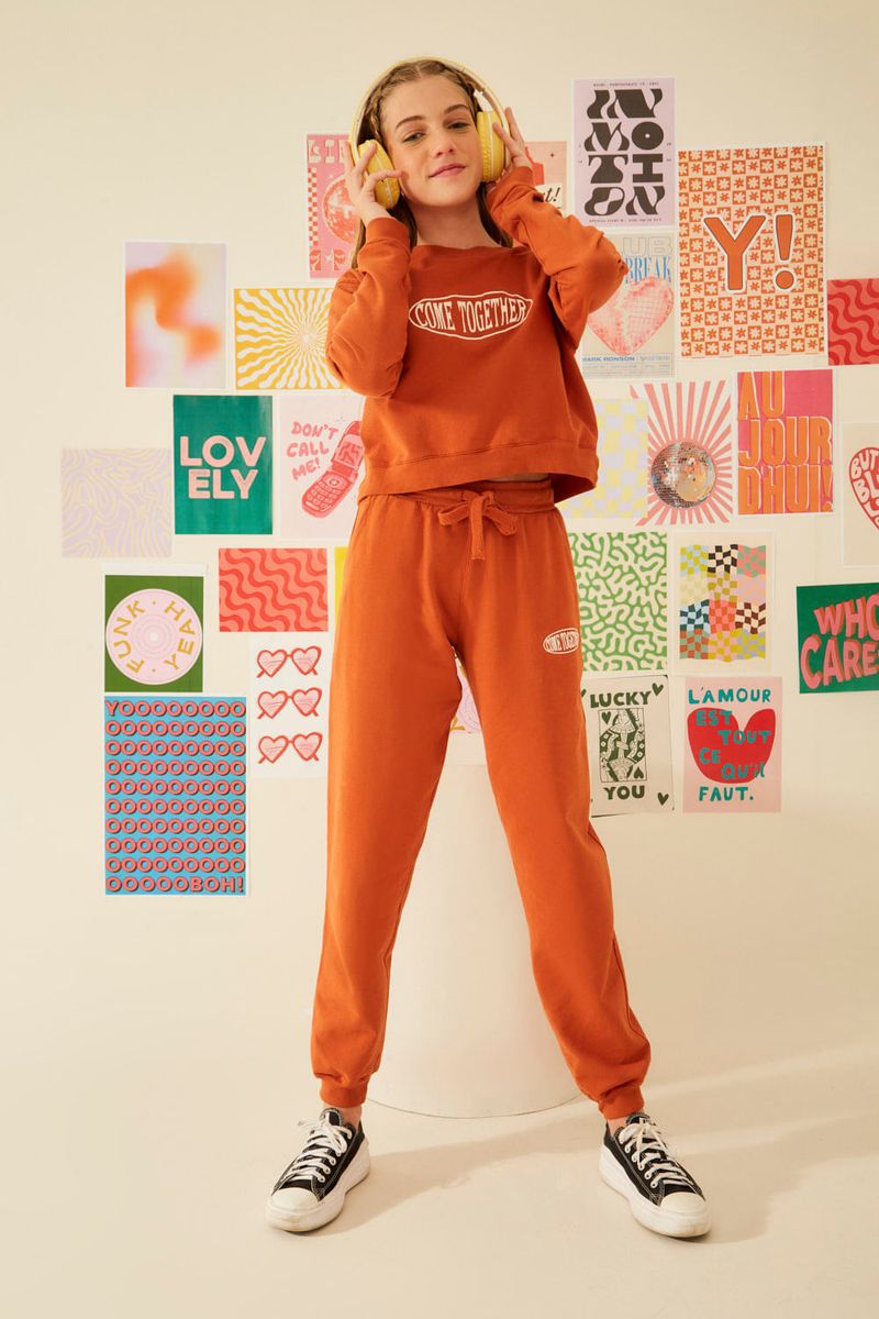 Calça Moletom Come Together - Marrom Negroni
