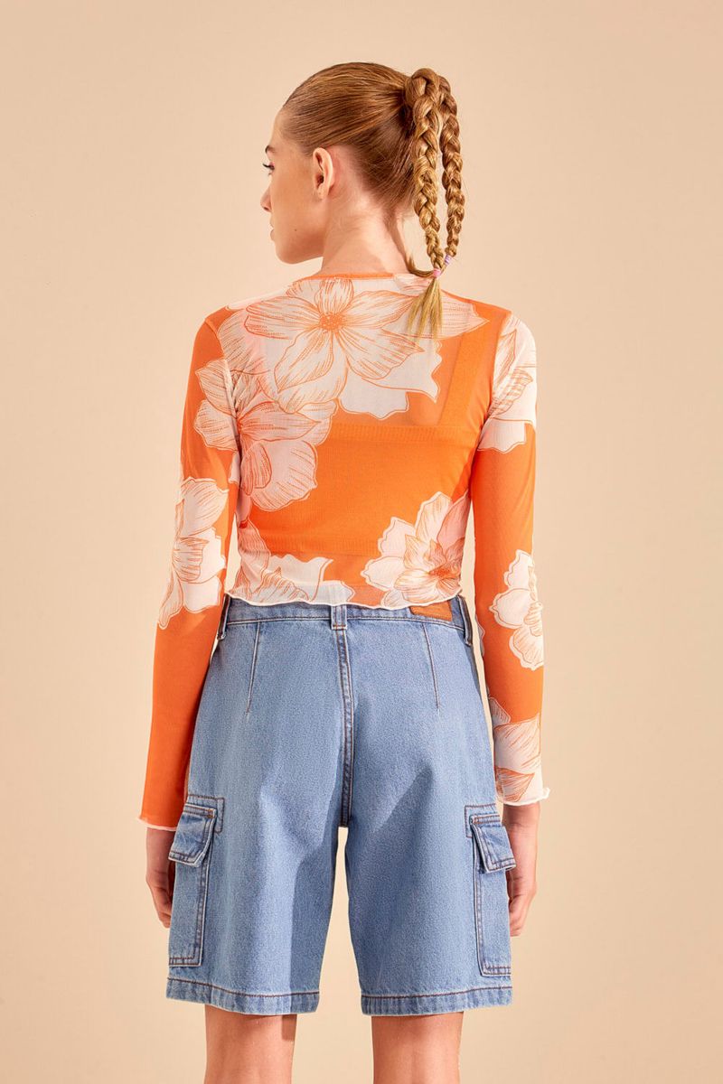 Blusa Tule Estampa Frescor - Est Fescor