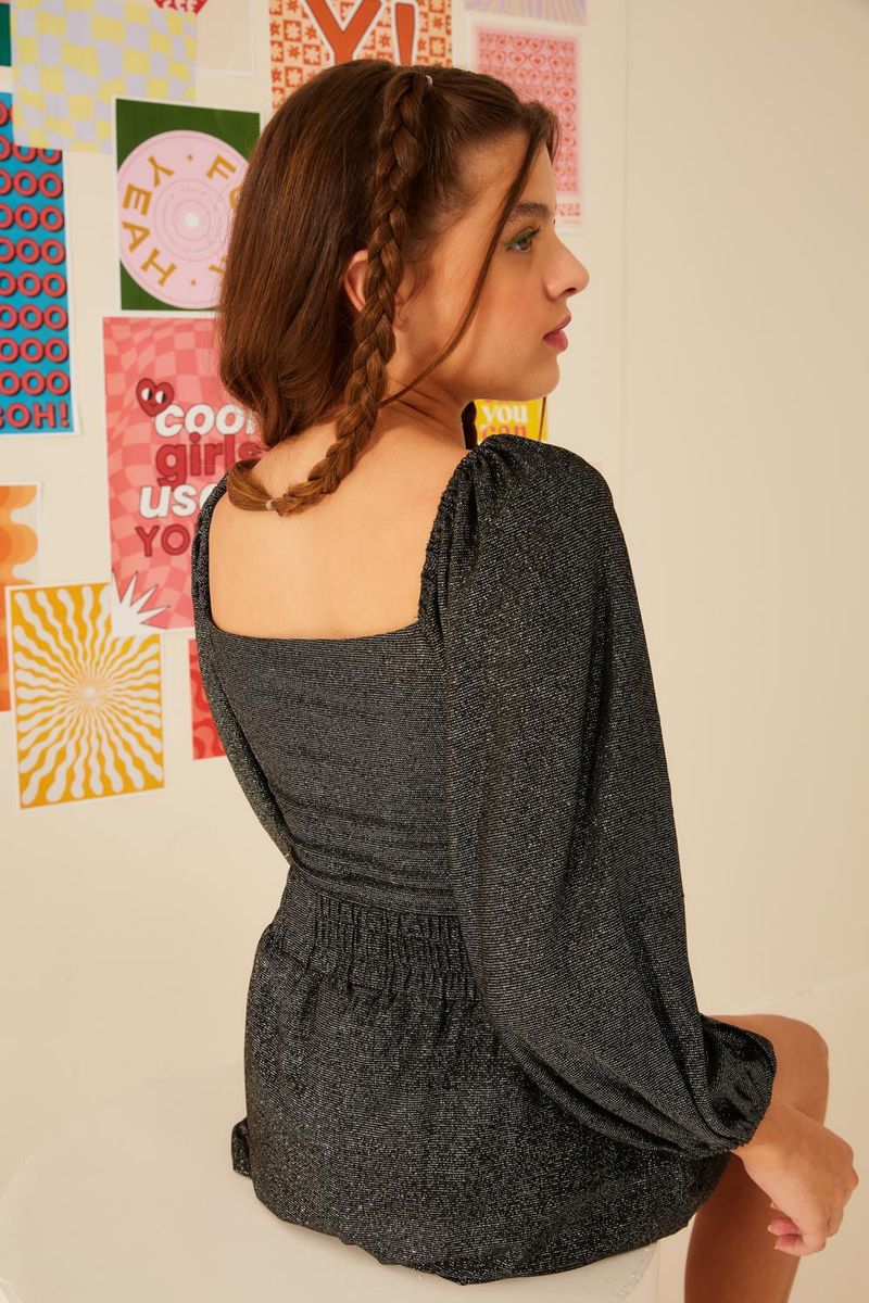 Cropped Franzido Silver - Preto / Prata