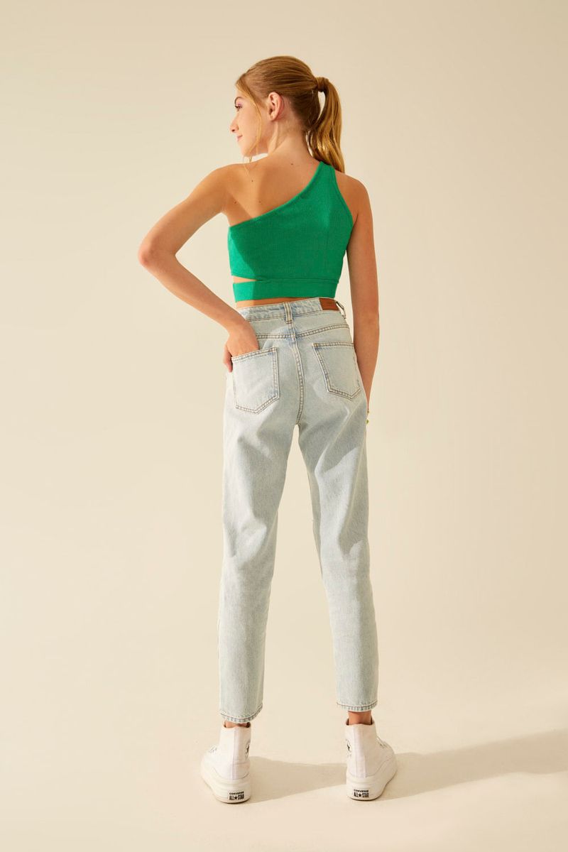 Calça Jeans Mom Rasgos - Jeans