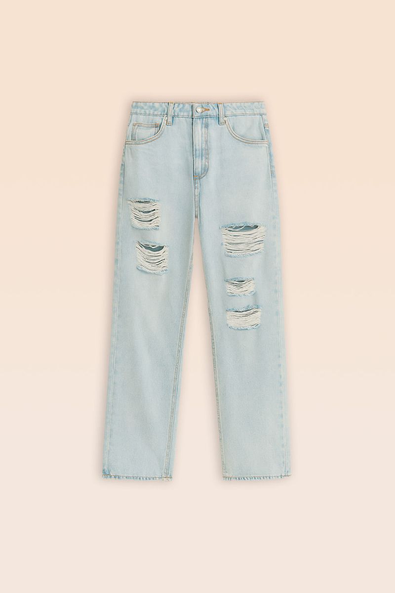 Calça Jeans Mom Rasgos - Jeans