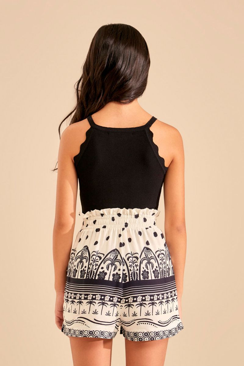 Regata Tricot Ondas - Preto