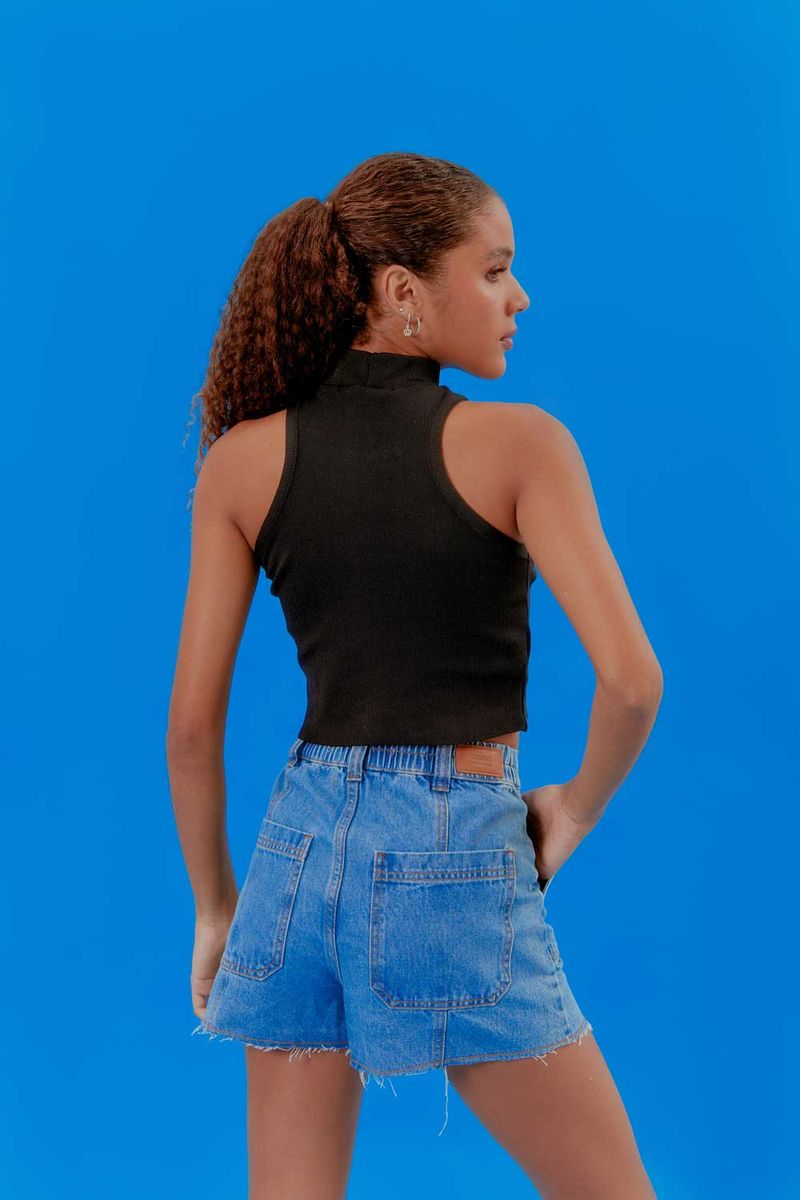 Regata Golinha Tricot - Preto