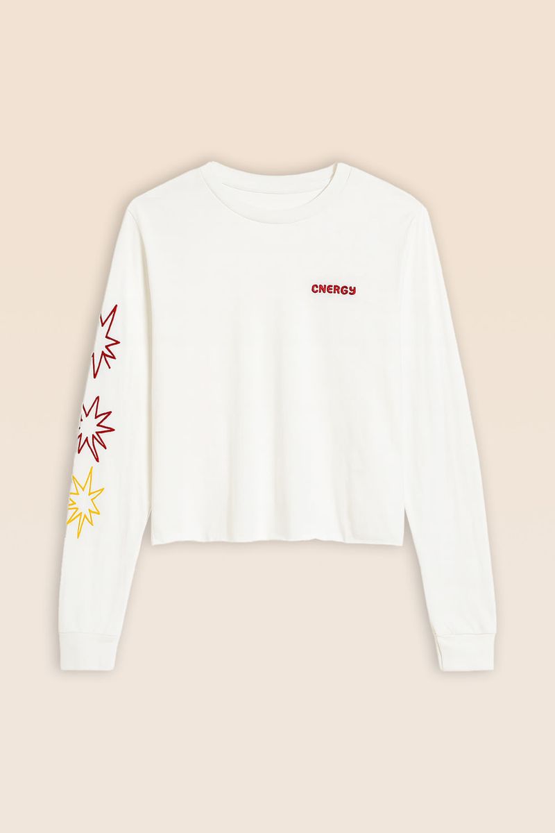 T-Shirt Manga Longa Energy - Off White