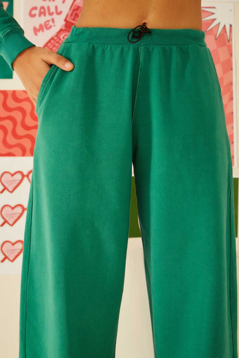 Calça Moletom Pespontada - Verde Urban