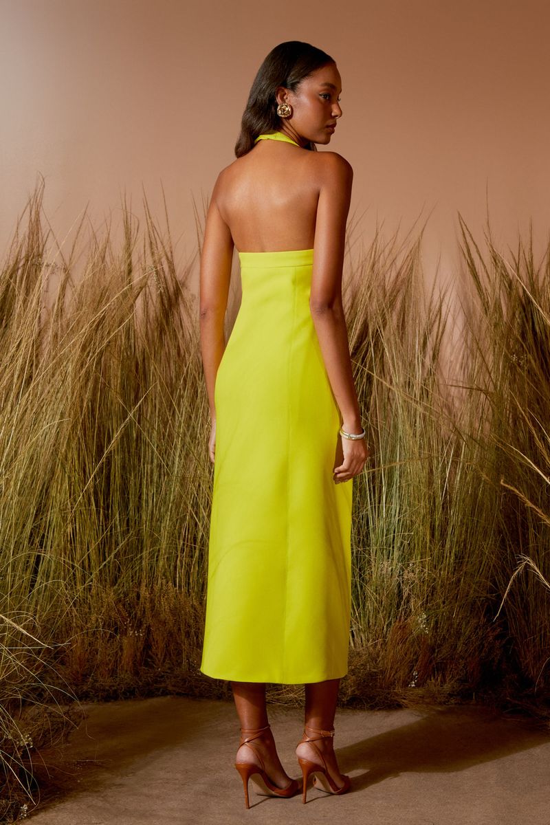 VESTIDO MIDI RECORTE ZÍPER