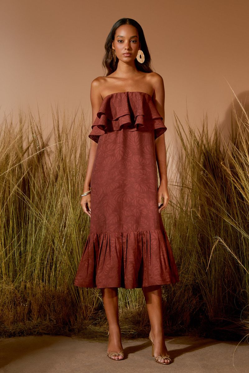VESTIDO MIDI BABADOS