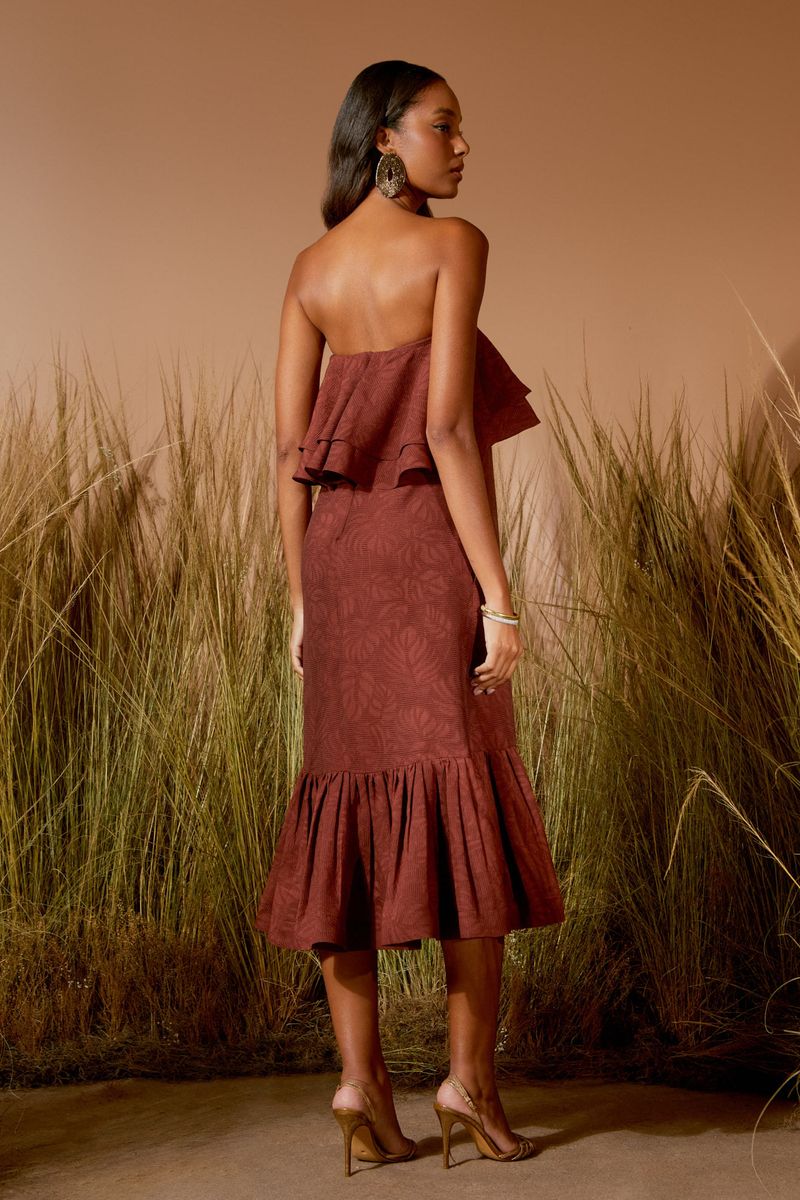 VESTIDO MIDI BABADOS