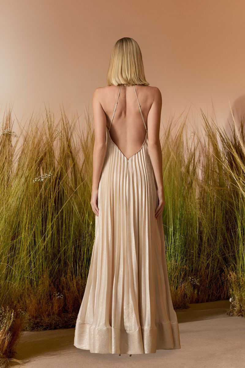 VESTIDO LONGO PLISSADO