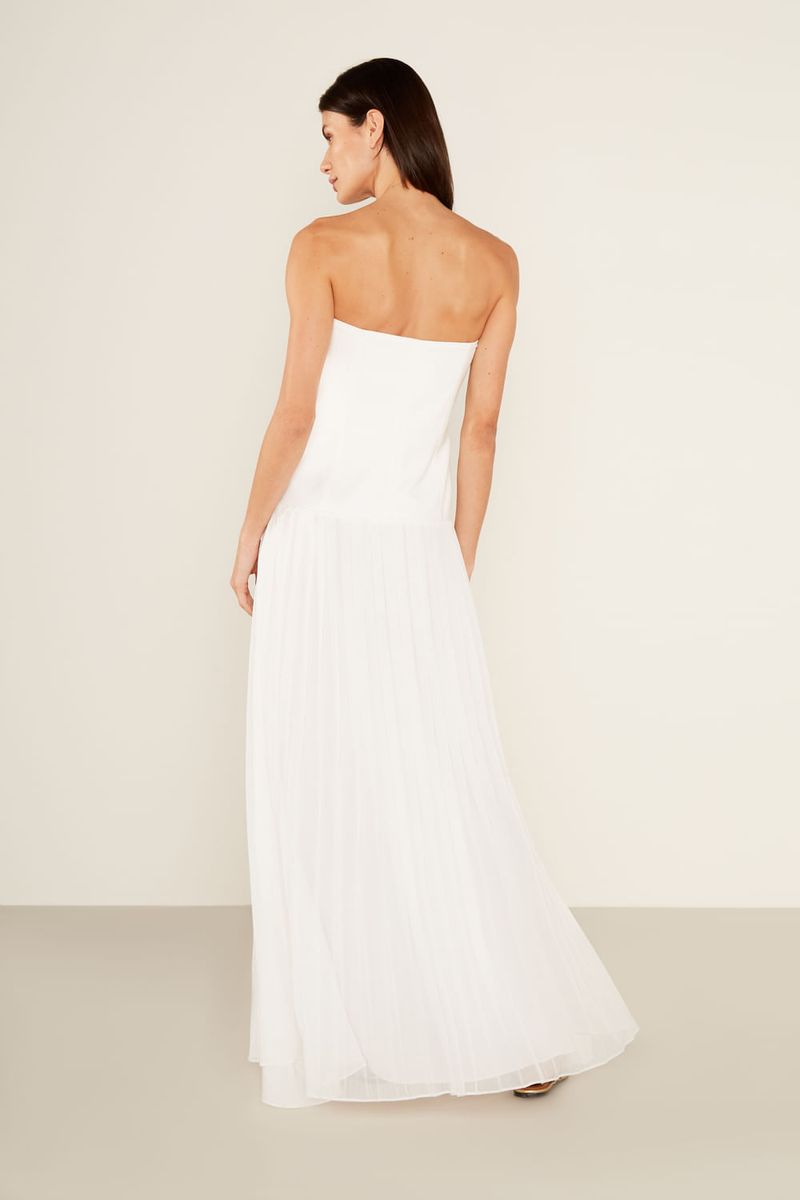 Vestido Alfaiataria Plissado - Off White