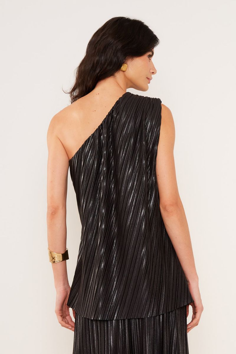 Blusa Malha Milo Plissada - Preto