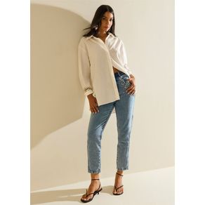 Calça Morena Rosa Mom Alta Azul