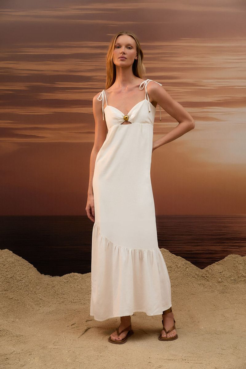 Vestido Decote Bola - Off White