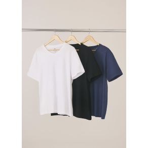 Kit Com 3 Camisetas Masculinas Básicas Slim Gola V
