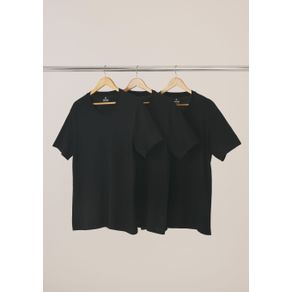 Kit Com 3 Camisetas Masculinas Básicas Slim Gola V
