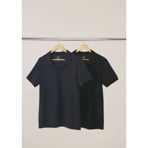 Kit com 2 Camisas Polo Básicas Masculinas Em Piquet