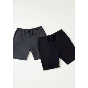 Kit Com 2 Bermudas Básicas Masculinas Em Moletom
