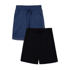 Kit Com 2 Bermudas Básica Infantis Menino Em Moletom