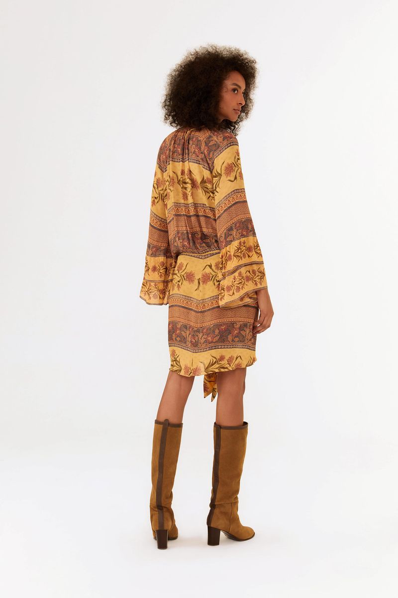 Vestido Curto Ggt Estampa Caramel