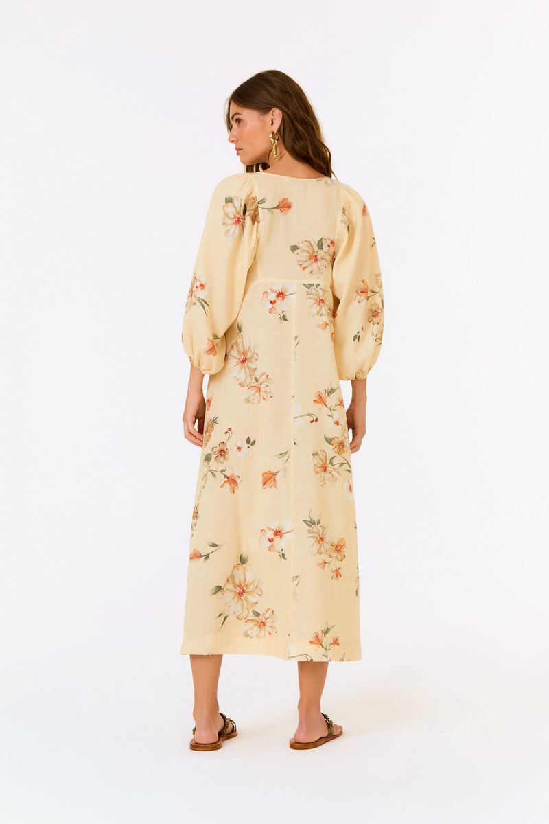 Vestido Midi Estampa Poppy