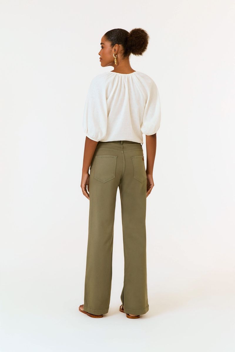 Calça Sarja Reta Fenda Soft