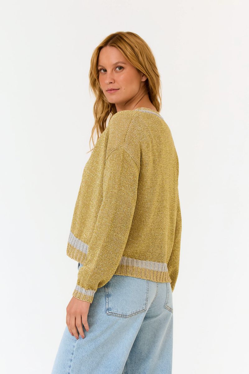 Cardigan Tricot Lurex Bicolor