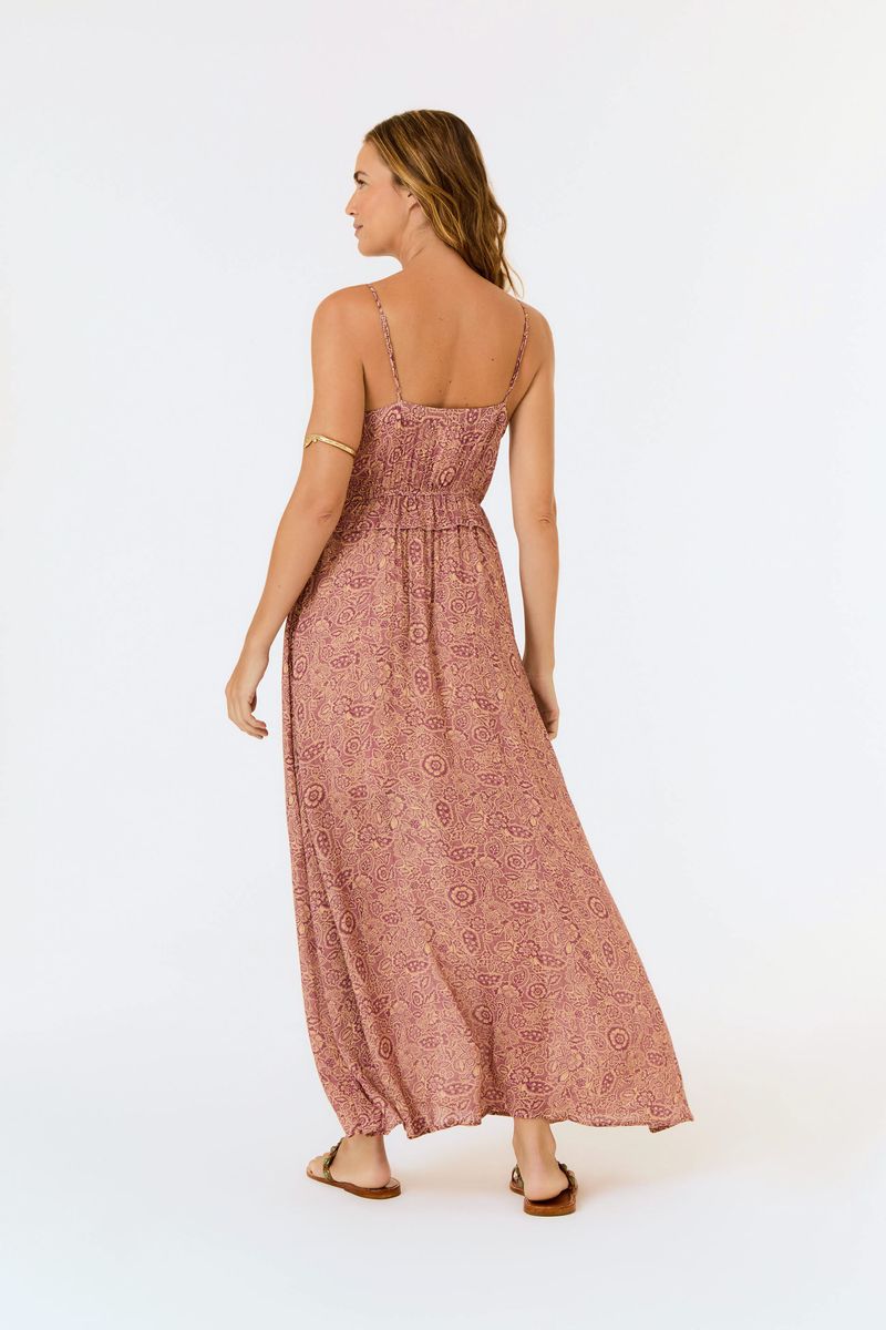 Vestido Midi Estampa Malva