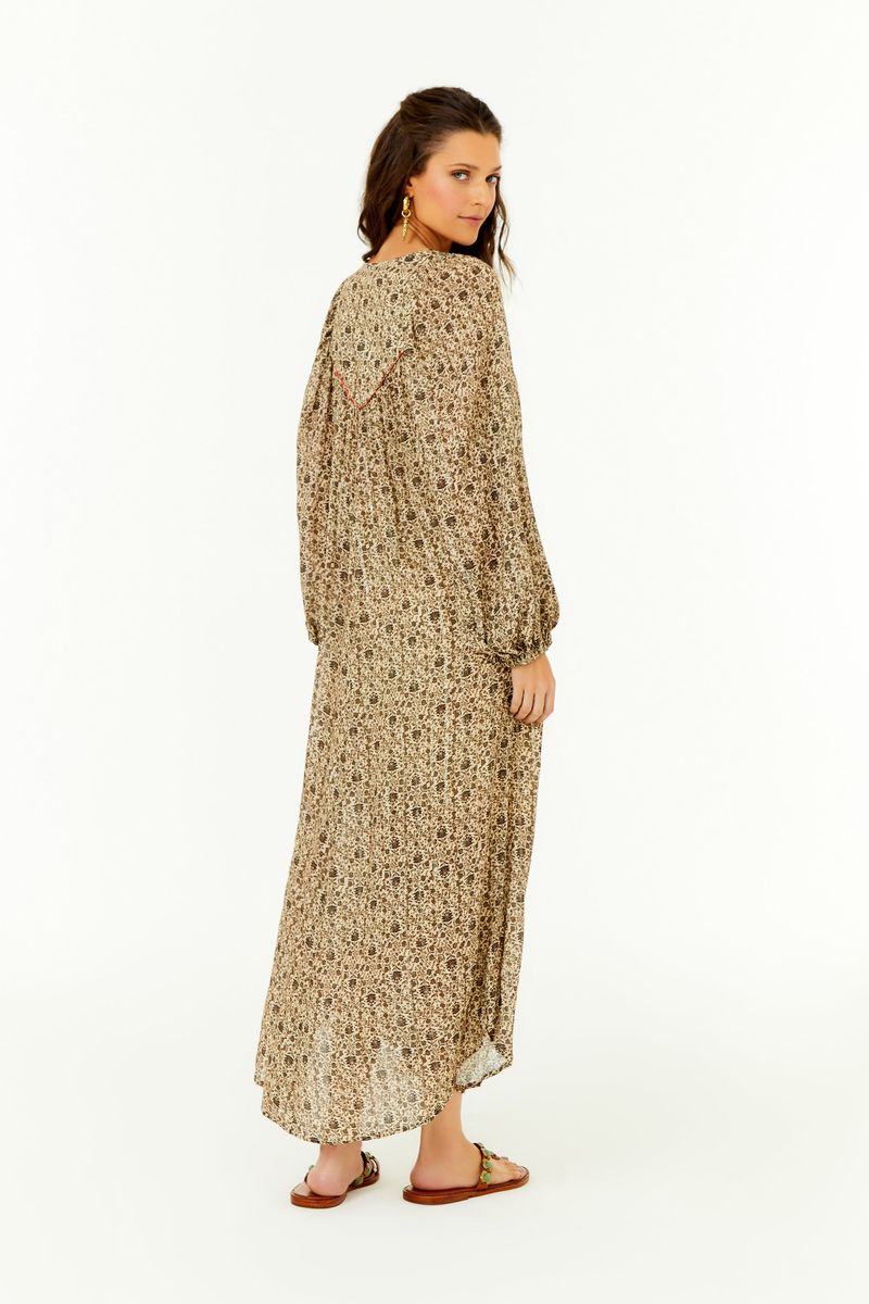 Vestido Midi Estampa Gerânio
