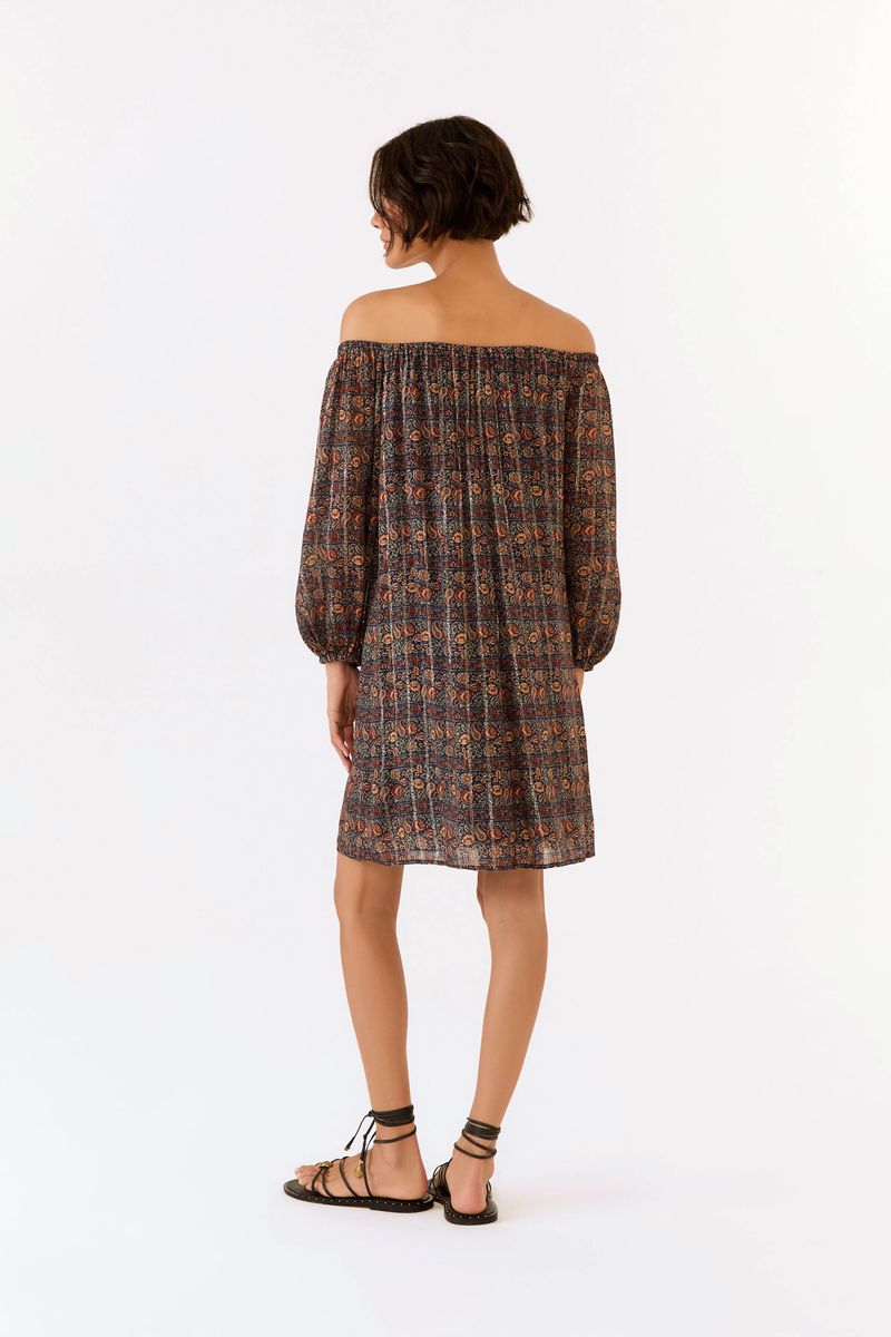 Vestido Curto Estampa Blues
