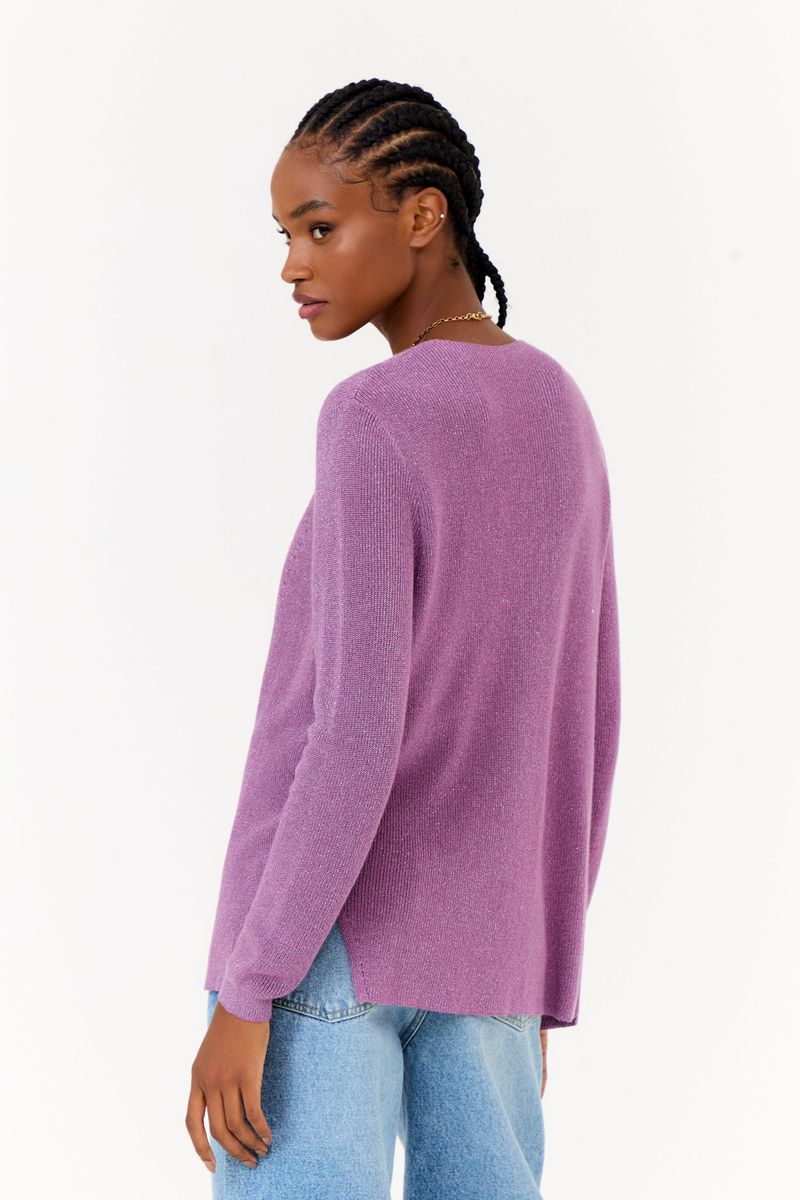 Cardigan Tricot Detahe Fenda Lateral