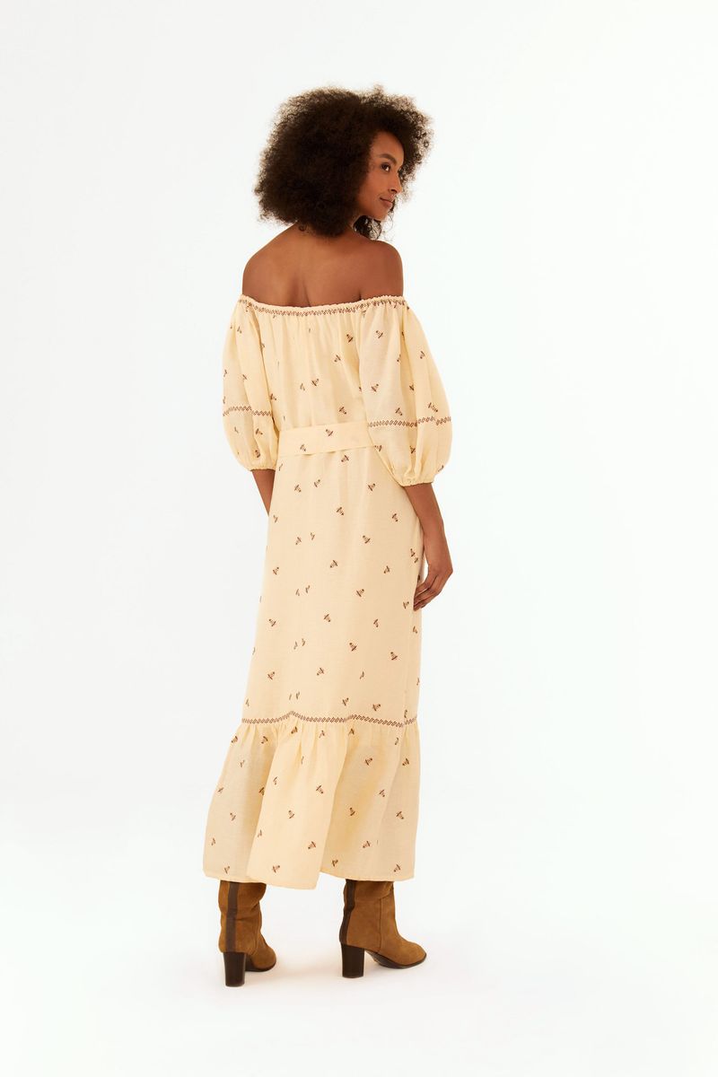 Vestido Midi Bordado Pólen