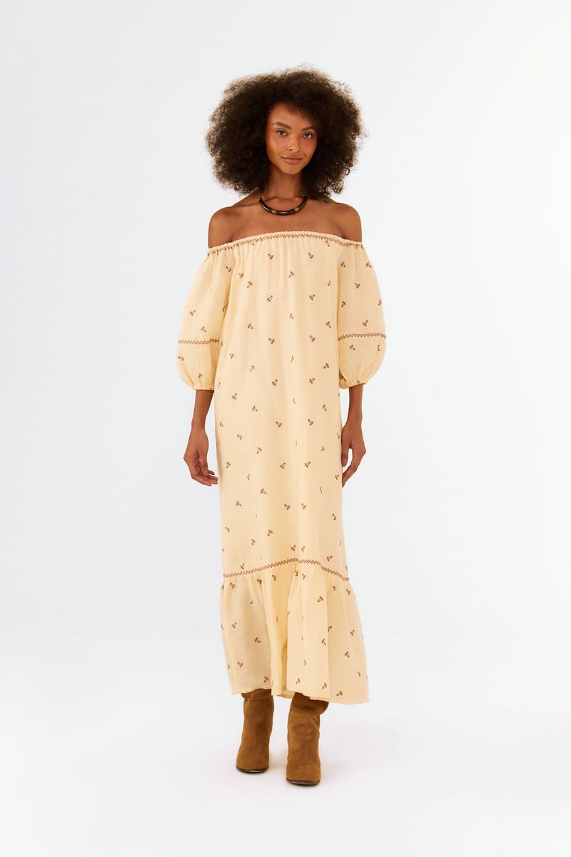 Vestido Midi Bordado Pólen