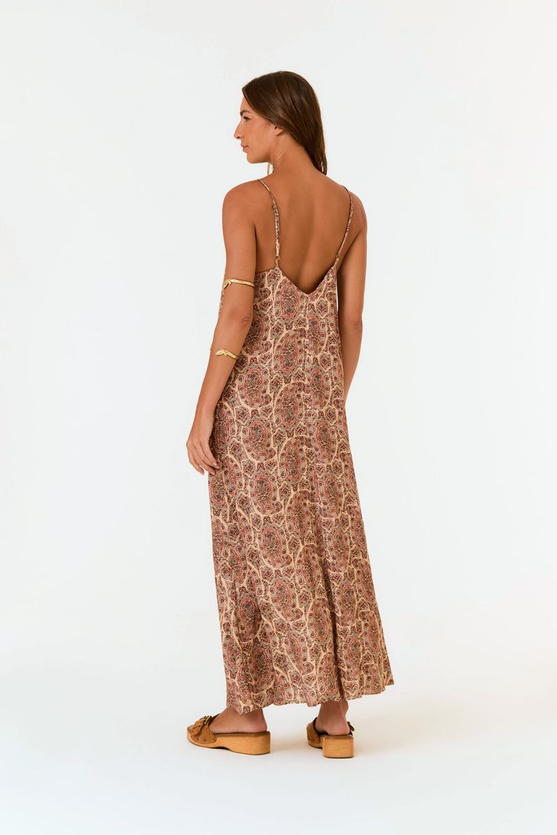 Vestido Midi Alça Estampa Charm